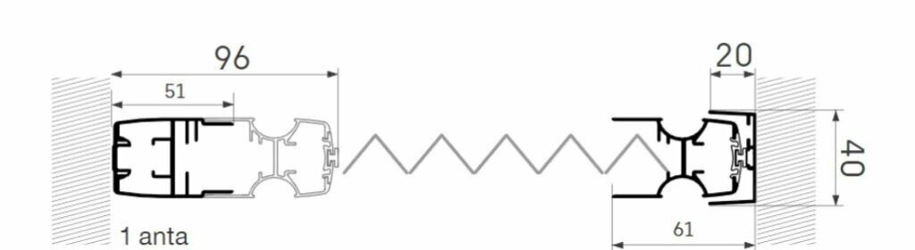 mosquitera plisada lateral para puertas 40mm