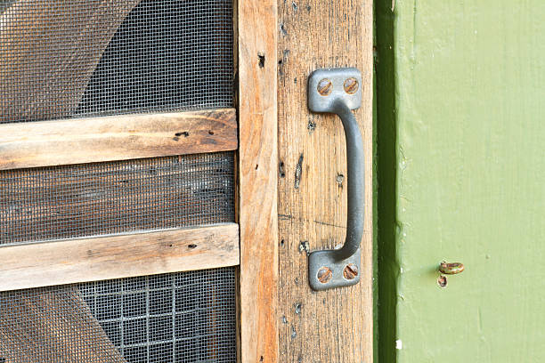 puerta mosquitera envejecida