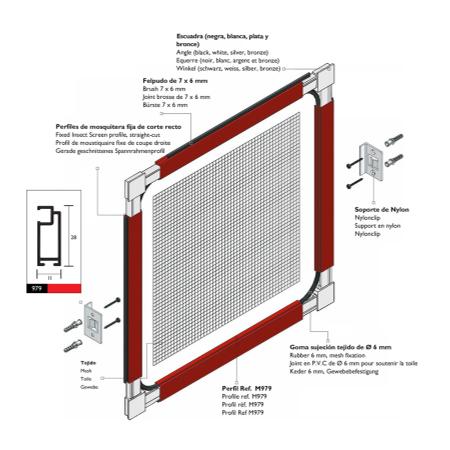 Juego Escuadras Mosquitera Fija - Imagen 3