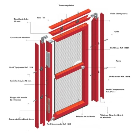 mosquitera abatible para puerta 1 hoja