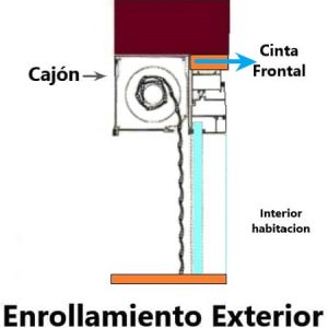 persiana cajón de aluminio exterior con lamas térmicas (sin obra)