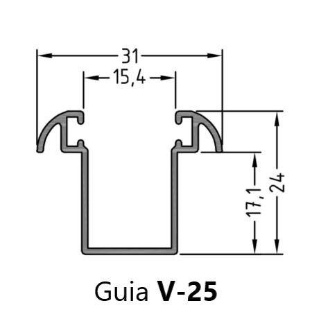 persiana enrollable de aluminio térmico curva 43mm