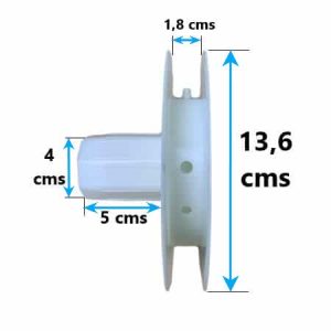 disco de pvc con espiga para eje 40mm