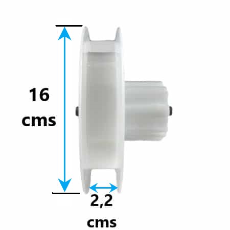 disco de pvc con espiga para cinta 22mm
