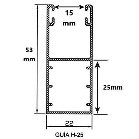 juego guías para persianas h 25