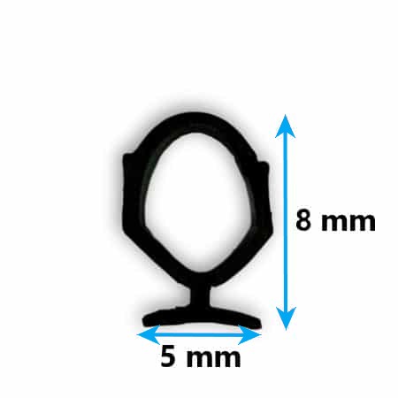 goma negra para terminal de aluminio