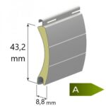 Lama persiana de Aluminio térmico 43mm curva Alta Densidad