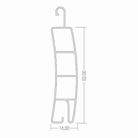 lama persiana de pvc 52mm curva