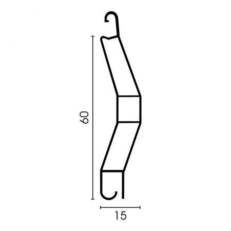lama persiana de pvc 60mm curva