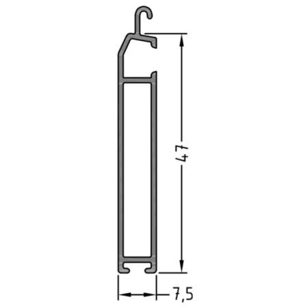 terminal de aluminio 1 canal para persianas