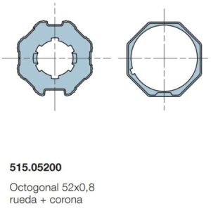 adaptador nice para eje octogonal 50mm