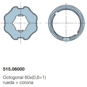 adaptador nice para eje octogonal 60mm